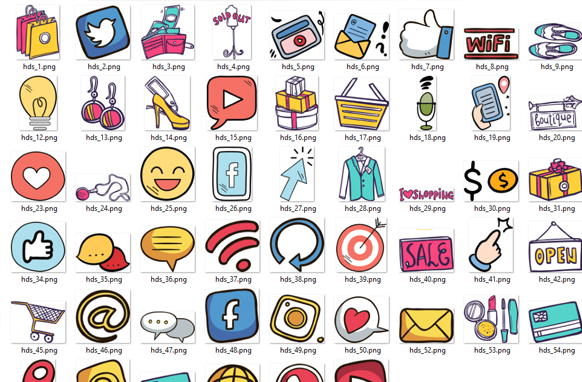 Social Media Hand Drawn Sticker – Images